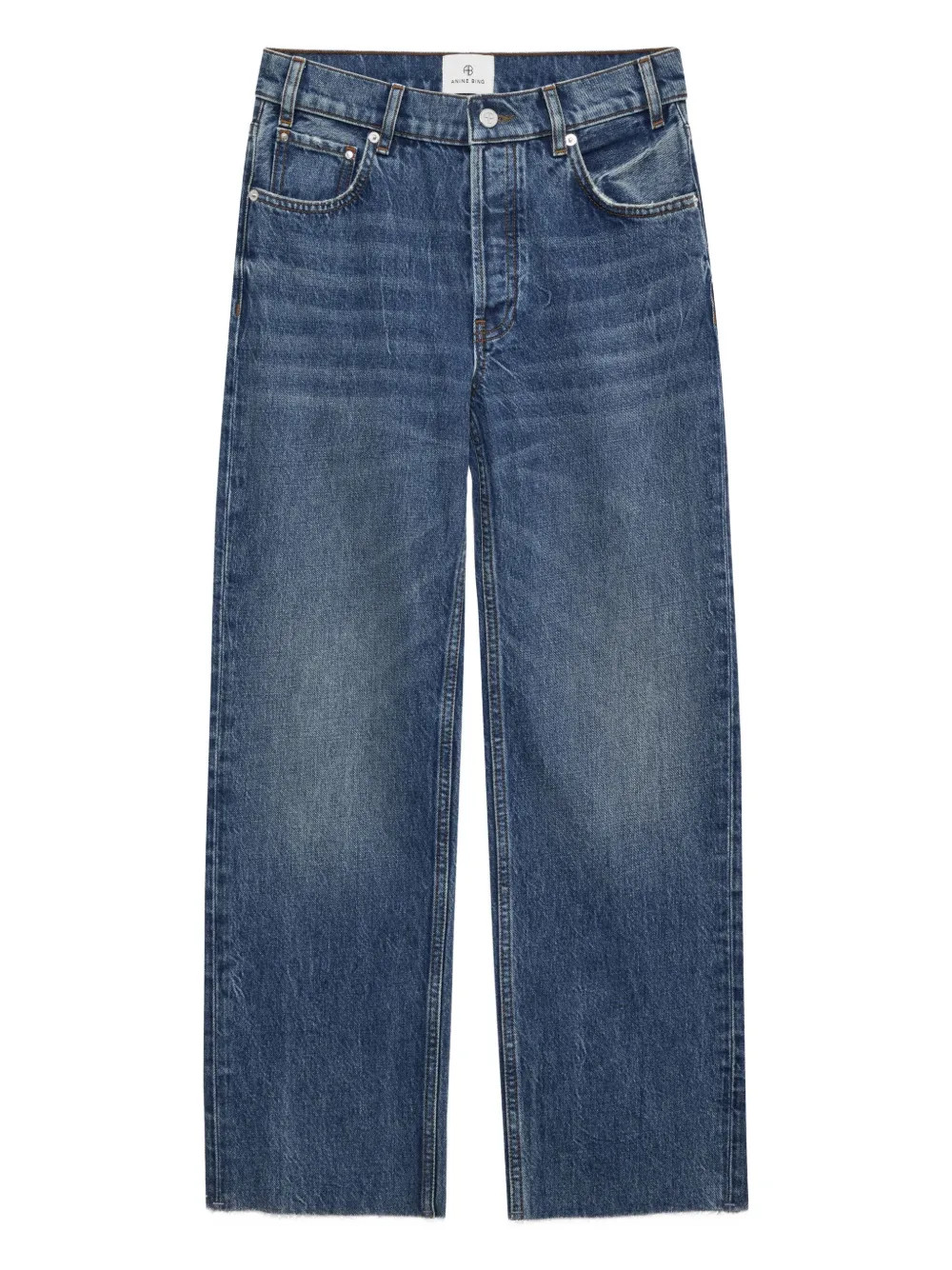 ANINE BING Gavin frayed-hem Jeans | Blue | FARFETCH | Farfetch Global