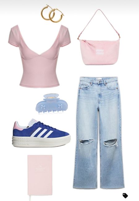 Spring jeans outfit 
Free people duo corset cami
Miu miu bags
Adidas gazelle bold 

#LTKstyletip #LTKU #LTKshoecrush