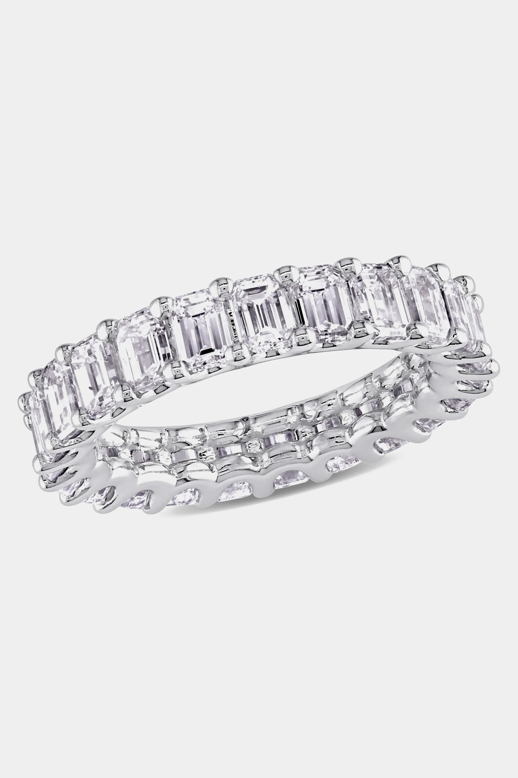 Julianna B Diamond Emerald Cut Eternity Ring Set in 18k Necklace in White Gold 5 Lord & Taylor | Lord & Taylor