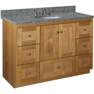 Simplicity by Strasser Shaker 48 in. W x 21 in. D x 34.5 in. H Bath Vanity Cabinet without Top in... | The Home Depot