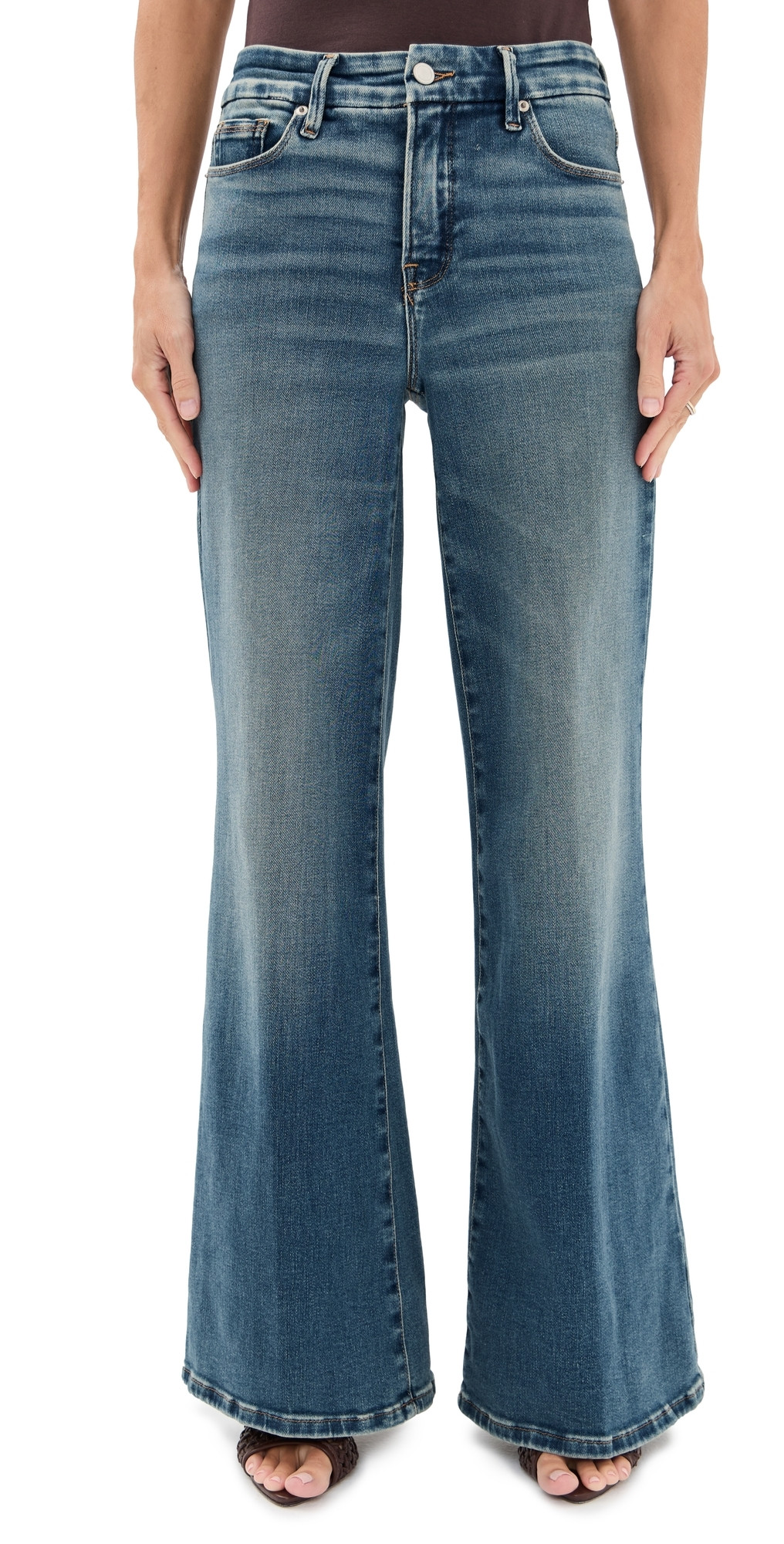 Good American Soft Tech Good Petite Palazzo Jeans Indigo986 6 | Shopbop