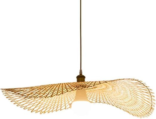 PLSDH Nostalgic Style Bamboo Pendant Lamp,1 Light Woven Rattan Pendant Lighting,Natural Ceiling H... | Amazon (US)