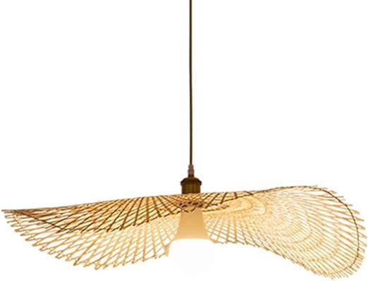 PLSDH Nostalgic Style Bamboo Pendant Lamp,1 Light Woven Rattan Pendant Lighting,Natural Ceiling H... | Amazon (US)