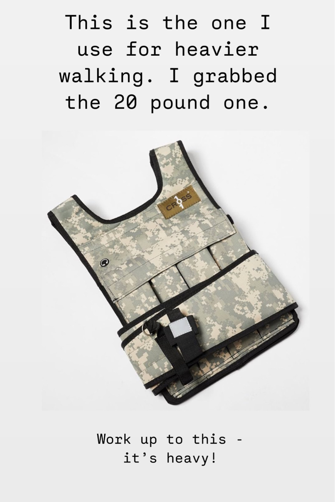 Great 20 pound weighted vest for walking! 

#LTKActive #LTKFindsUnder100 #LTKSaleAlert