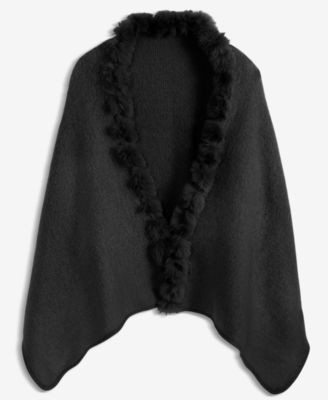 Whipstitch Faux Fur Luxe Ruana, Macy's Exclusive | Macy's