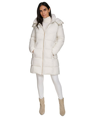 Calvin Klein Women's Hooded Faux-Fur-Lined Midi Puffer Coat - Macy's | Macy's