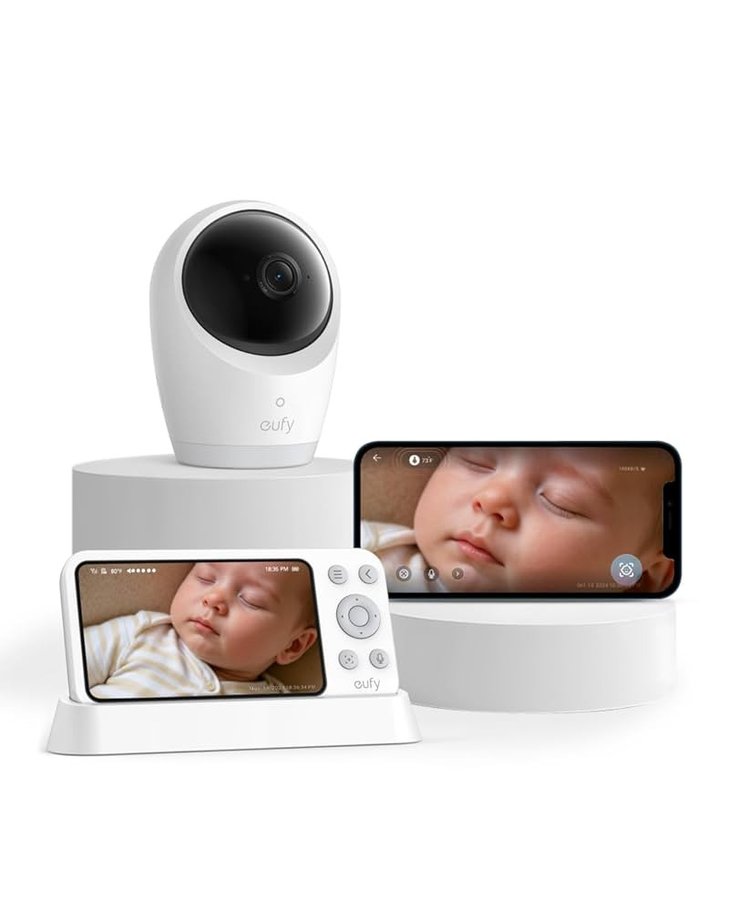 eufy Security Baby Monitor E21 with 4K UHD Camera, 5'' 720p Display, 8X Zoom, Hybrid Wi-Fi and No... | Amazon (US)