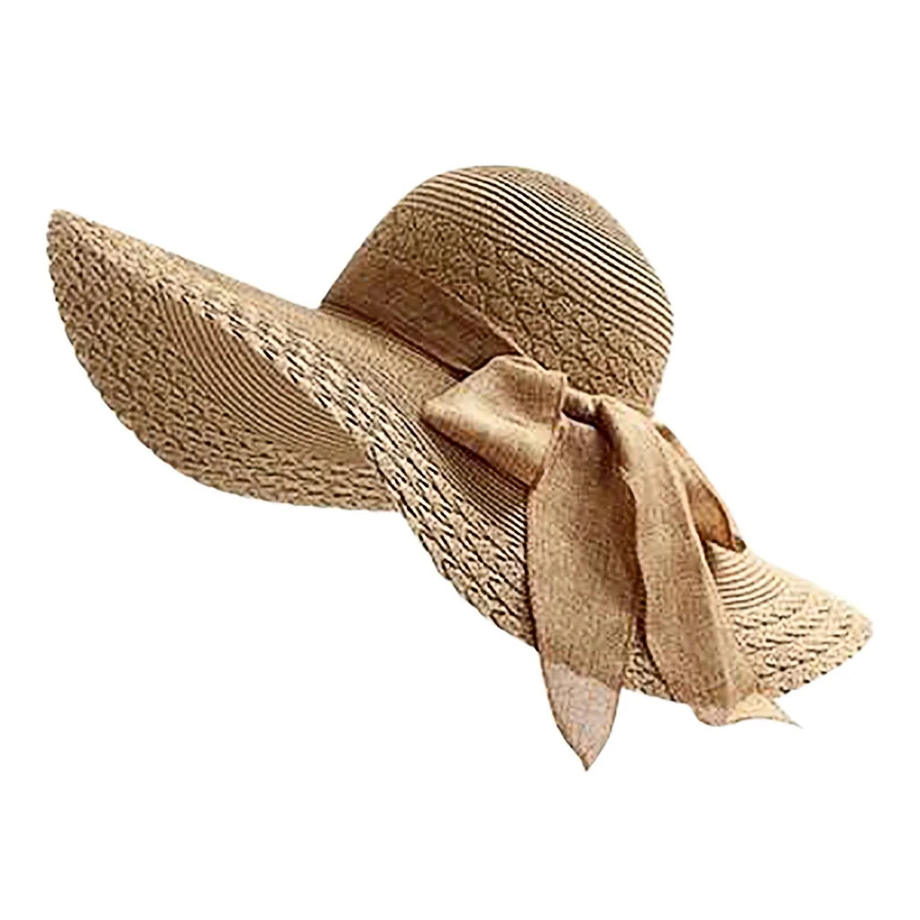 Straw Hats for Women, Audhol Oversized Beach Straw Hat for Women, Fashion Large Wide Brim Visor H... | Walmart (US)