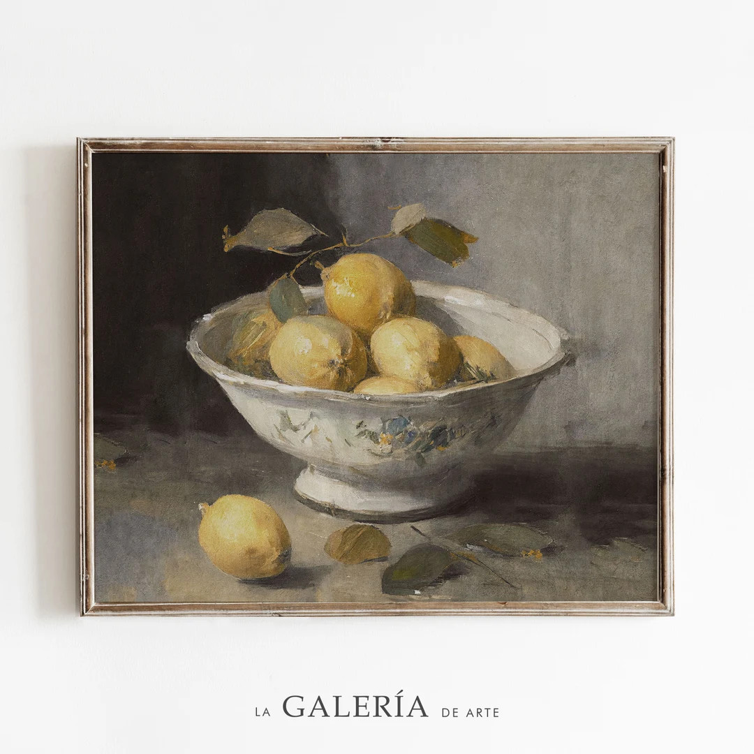 Country Kitchen Wall Art | Rustic Decor | Lemons Still Life Print | Etsy (US)