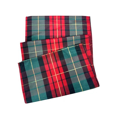 Classic Red & Green Holiday Tartan Plaid Table Runner | Wayfair North America