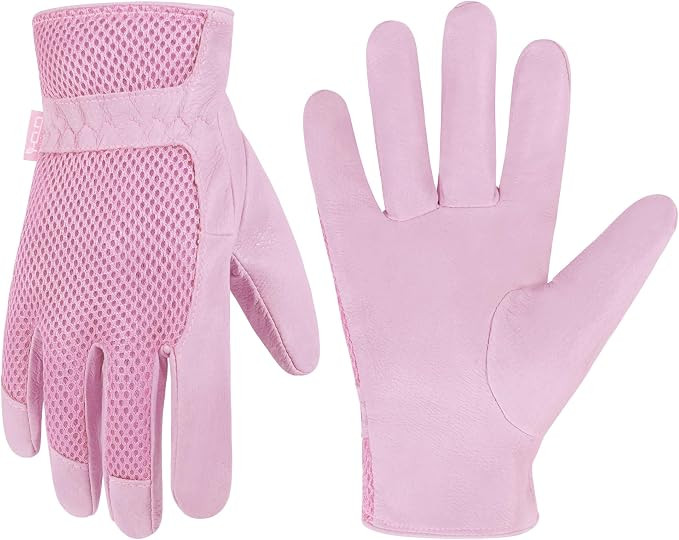 HANDLANDY Work Gloves for Women, Breathable Leather Gardening Glove for Yard Maintenance, Hand Pr... | Amazon (US)