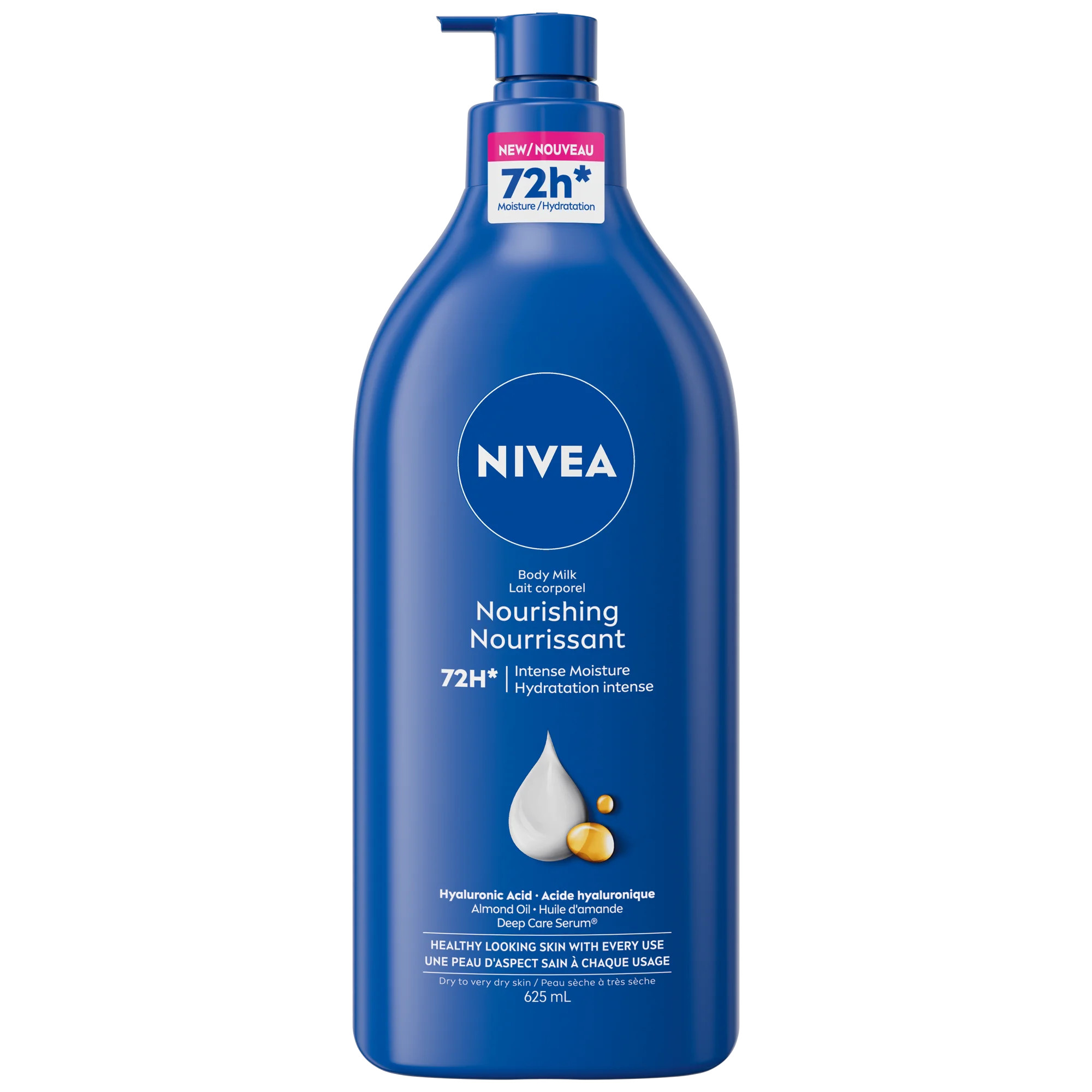 NIVEA Nourishing 72-Hr Hydrating Body Lotion, Body Milk with Hyaluronic Acid, 625 mL, 625 mL | Walmart (CA)