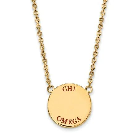 925 Sterling Silver Enamel Gold-Plated Official Chi Omega Large Enl Pend Pendant Necklace Charm Chai | Walmart (US)