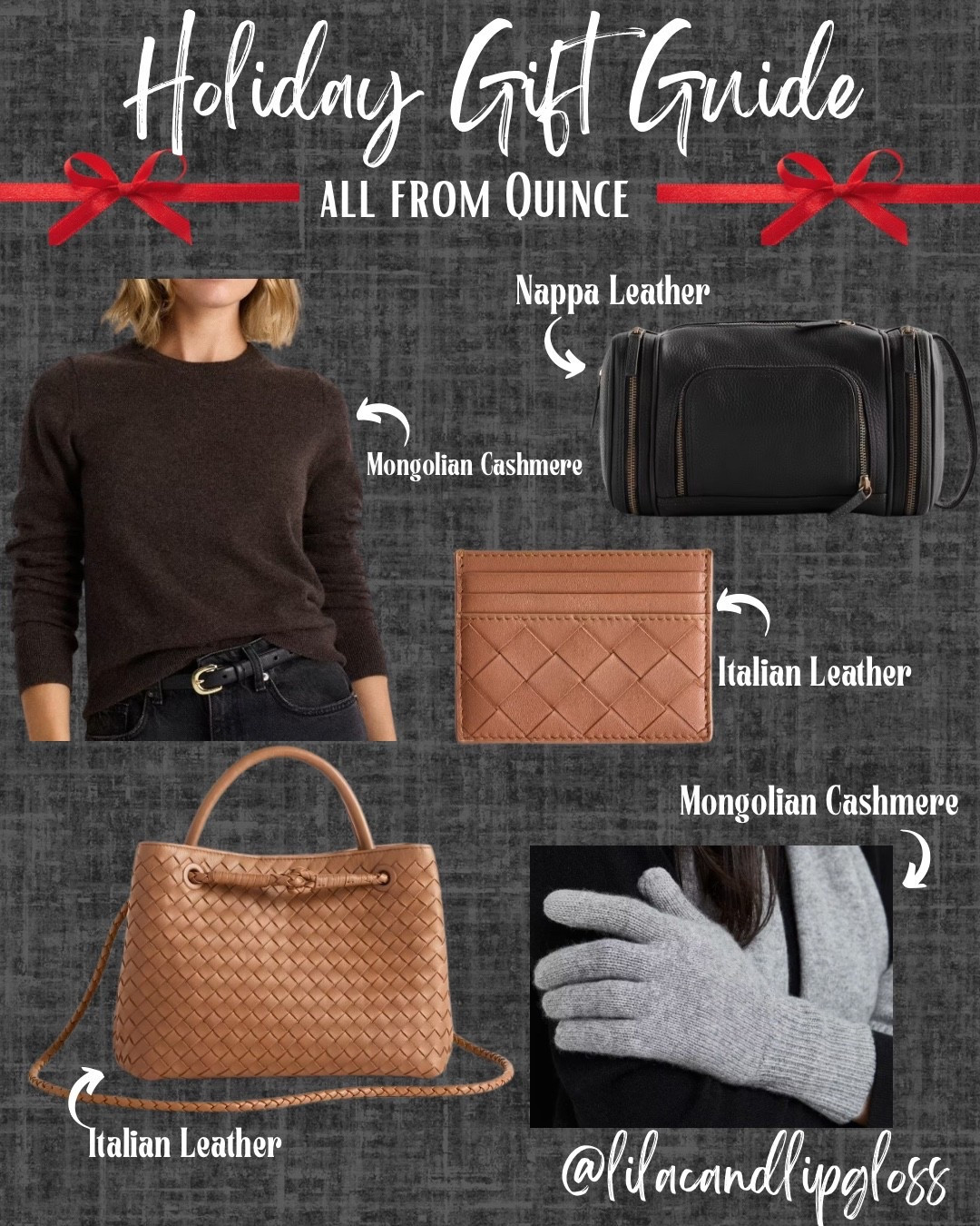 Luxe holiday gifts from Quince! Made from premium materials such as Italian leather and Mongolian cashmere at budget friendly prices…talking gorgeous cashmere sweaters starting  at $50! //@onequince #QuincePartner @shop.ltk #liketkit 

#LTKGiftGuide #LTKFindsUnder100