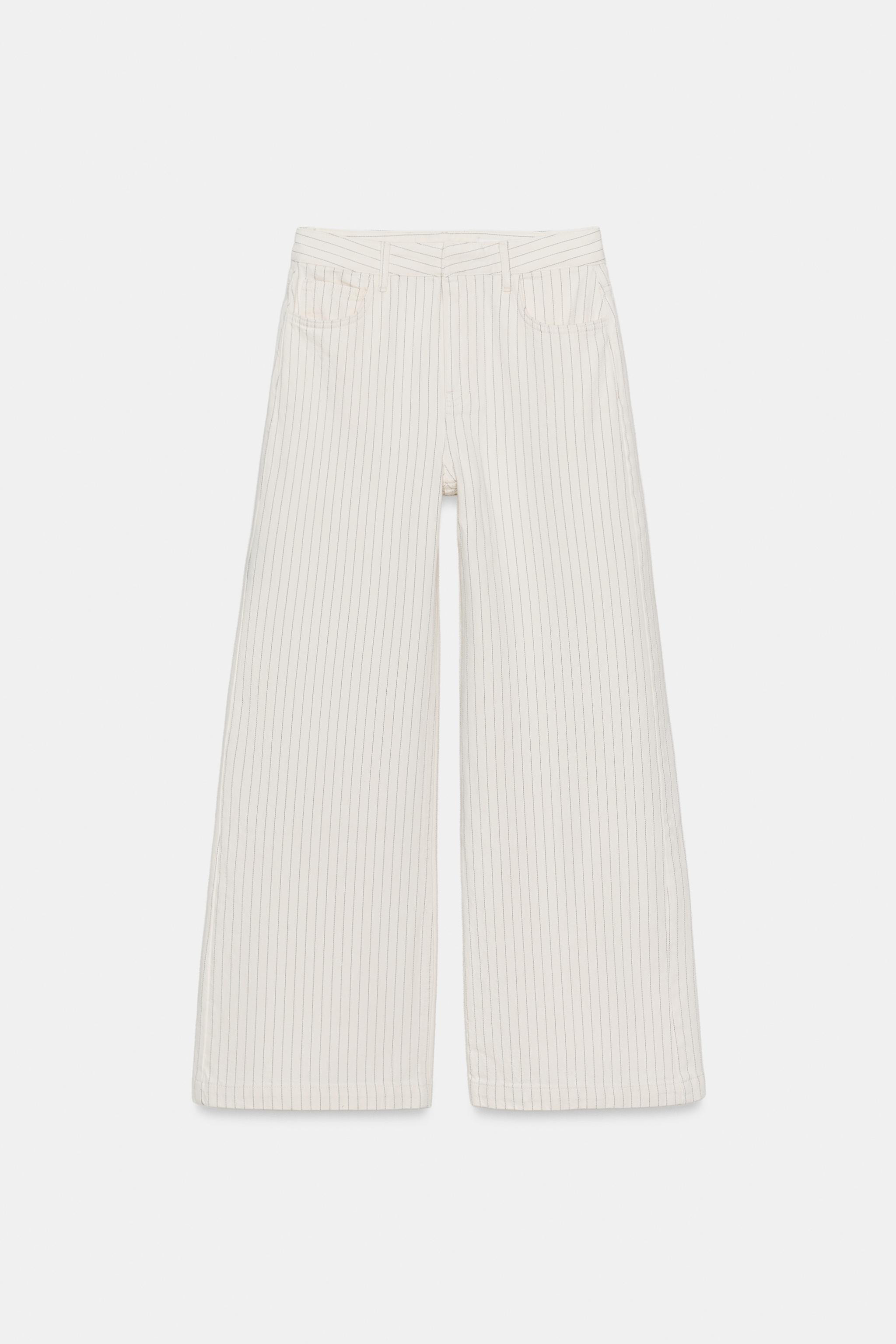 ZW COLLECTION HIGH-WAIST STRIPED WIDE-LEG JEANS | Zara US