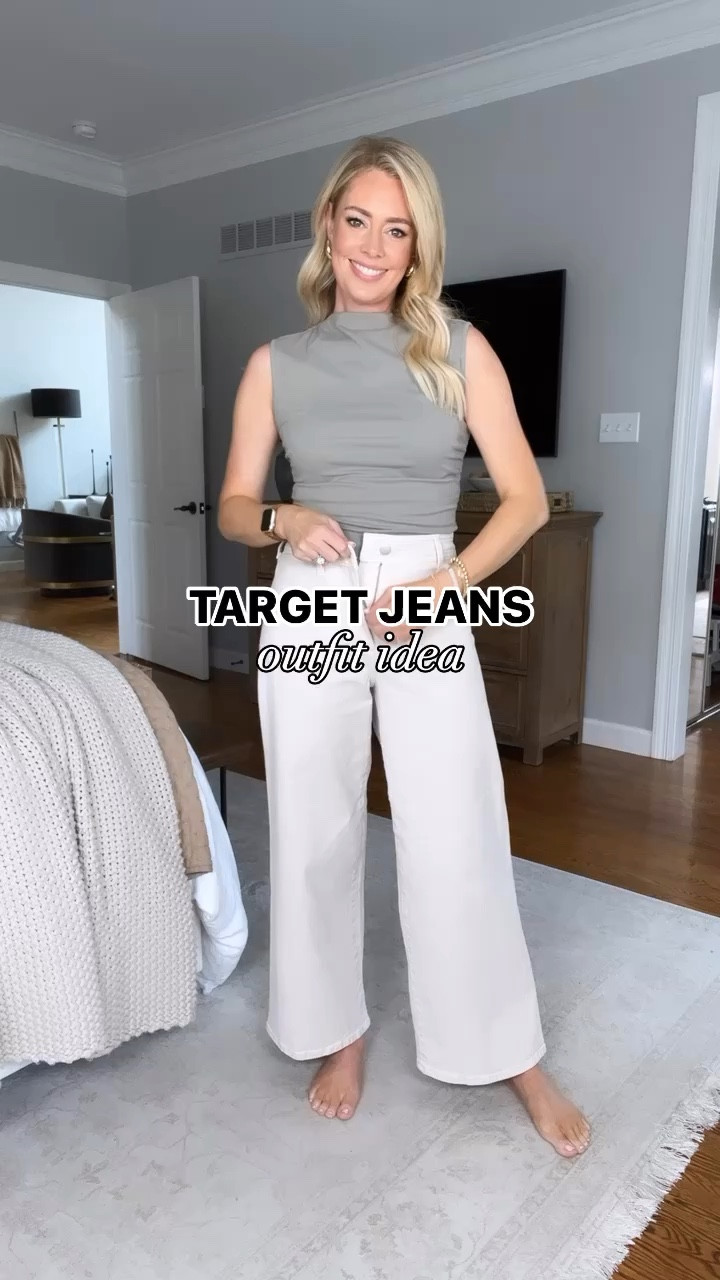 Wearing a small in top & 4 in jeans (jeans are a true denim, so very little stretch)  - both fit true to size. I’m 5’6 for reference.

Casual outfit, spring outfit, summer outfit, jeans, wide leg jeans, cream jeans, target jeans, sandals, Nordstrom top, summer top

#LTKFindsUnder50 #LTKStyleTip #LTKSeasonal
