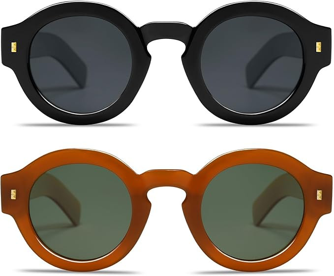 VANLINKER Vintage Round Polarized Sunglasses for Women Men Trendy Shades Retro Circle Sun Glasses... | Amazon (US)