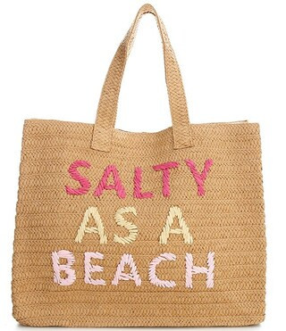 Salty As A Beach Straw Tote Bag | Dillard's