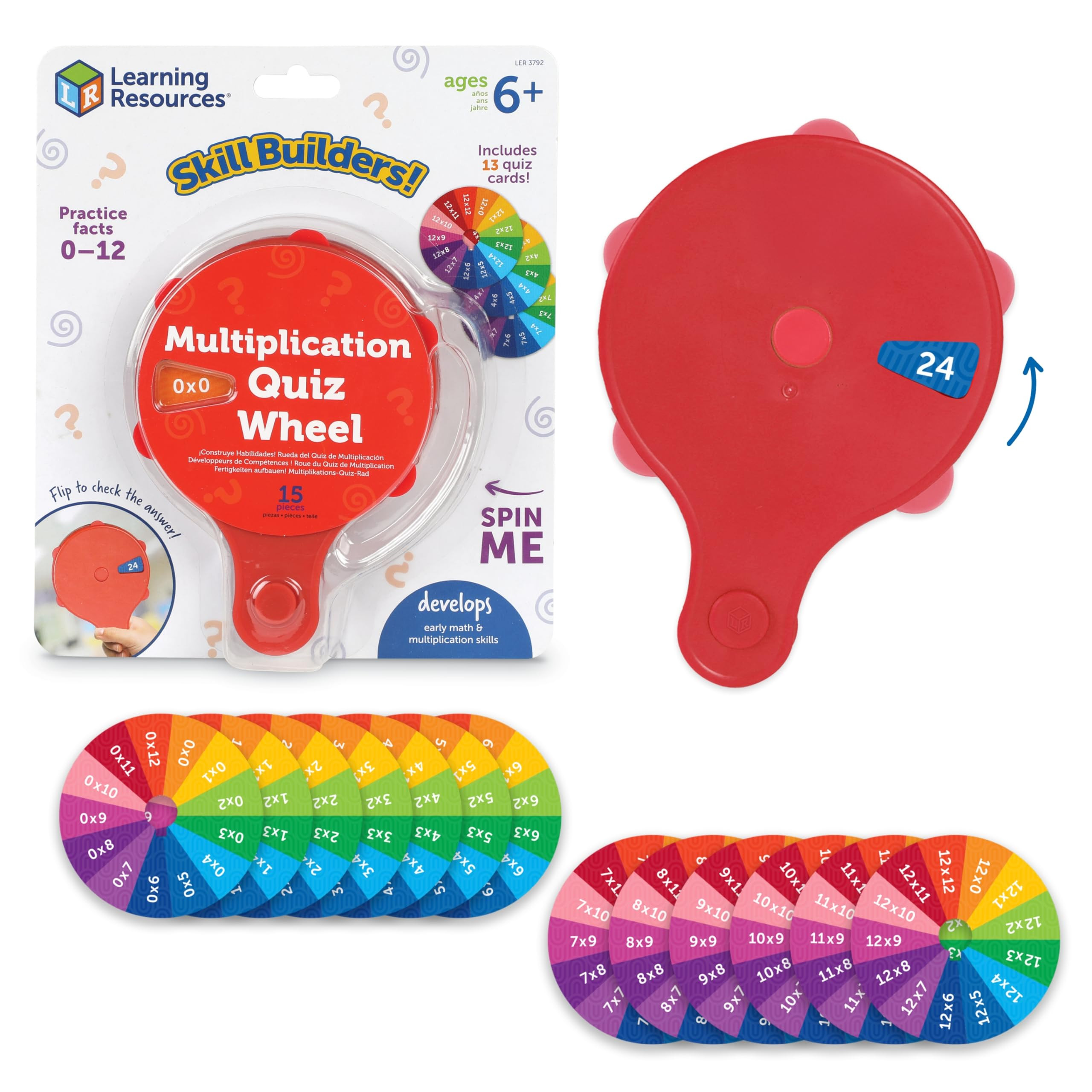 Learning Resources Skill Builders! Multiplication Quiz Wheel, Math Fidget Toy, Number Flash Cards... | Amazon (US)