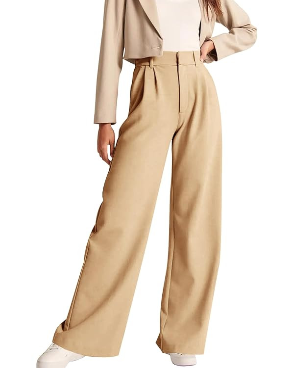 NIMIN High Waisted Work Pants for Women Business Casual Office Dress Pants Trousers with Pockets ... | Amazon (US)