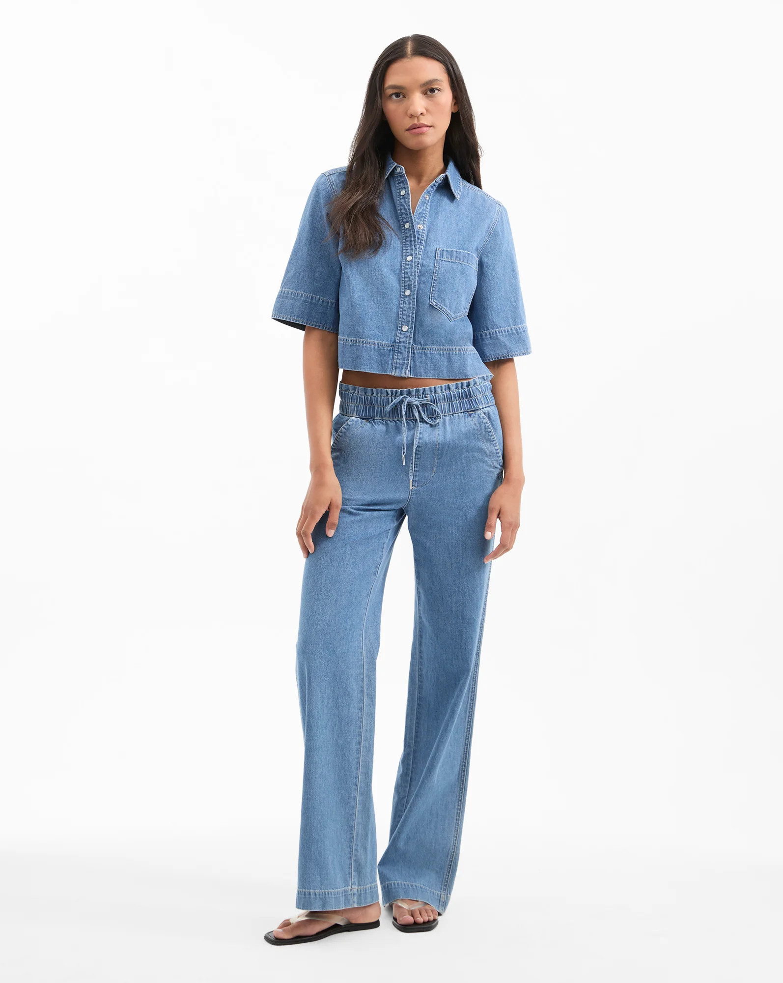Dunford Wide-Leg Drawstring Pant | Veronica Beard