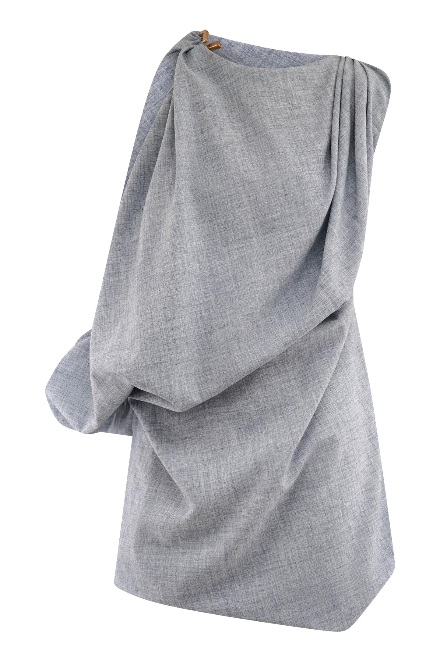 Draped Mini Dress - Charcoal Blue Marle | MESHKI US