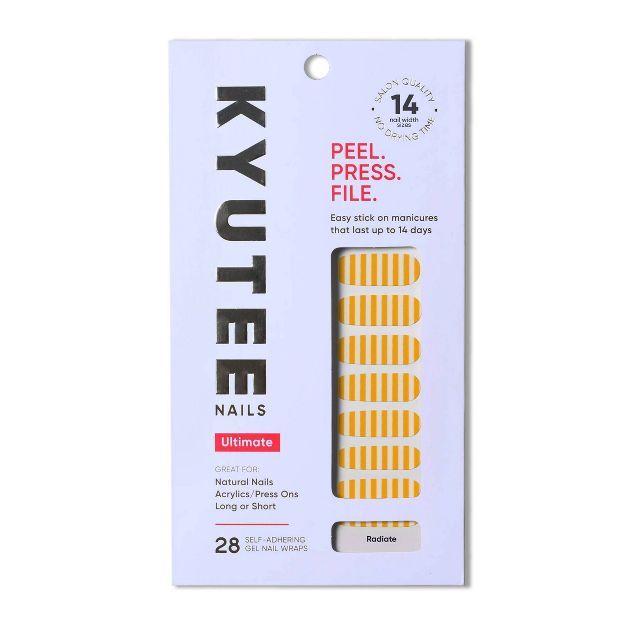 Kyutee Nails Peel. Press. File. Instant Gel Polish Manicure - Radiate - 28pc | Target
