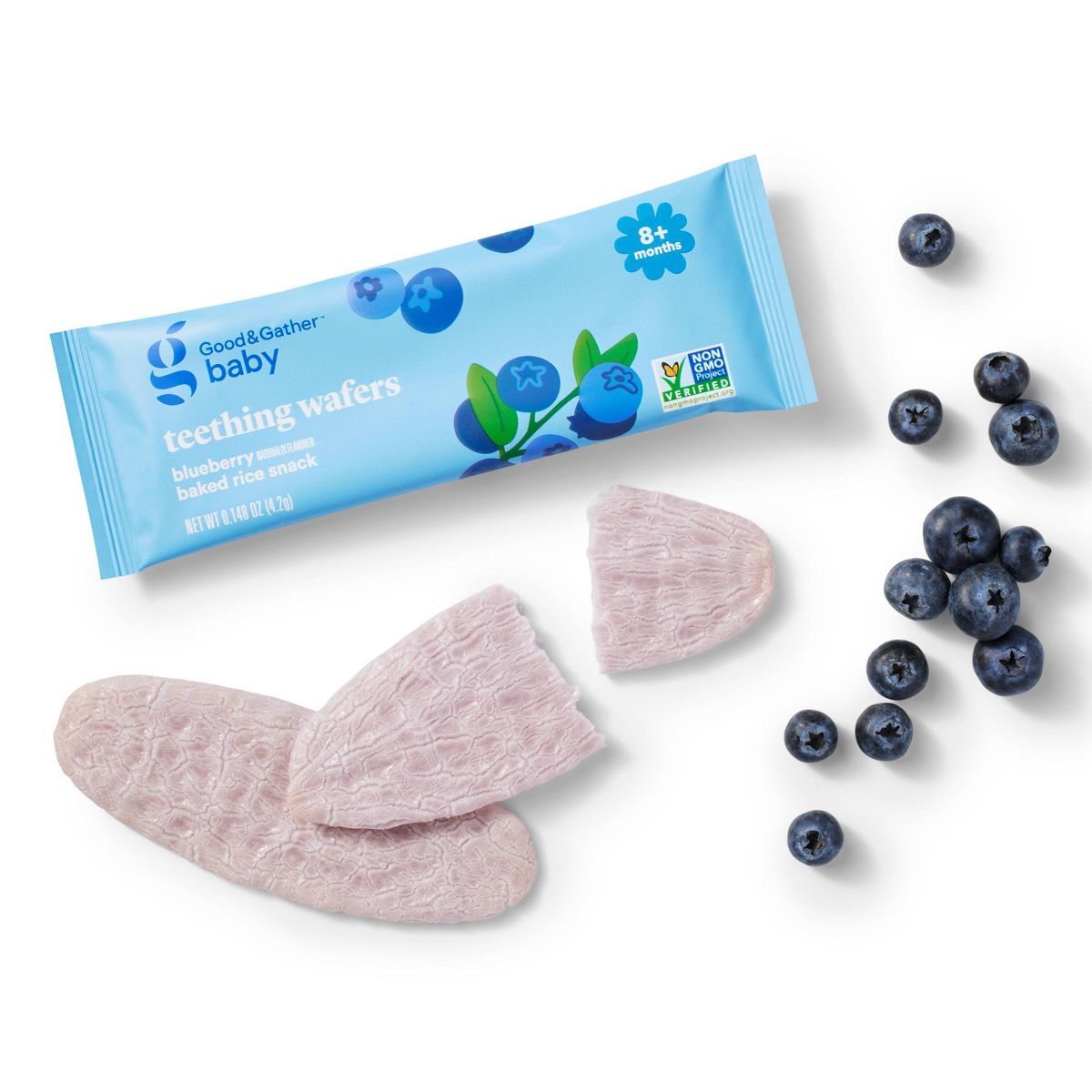 Blueberry Teething Wafers Baby Snacks - 1.76oz/12pk - Good & Gather™ | Target