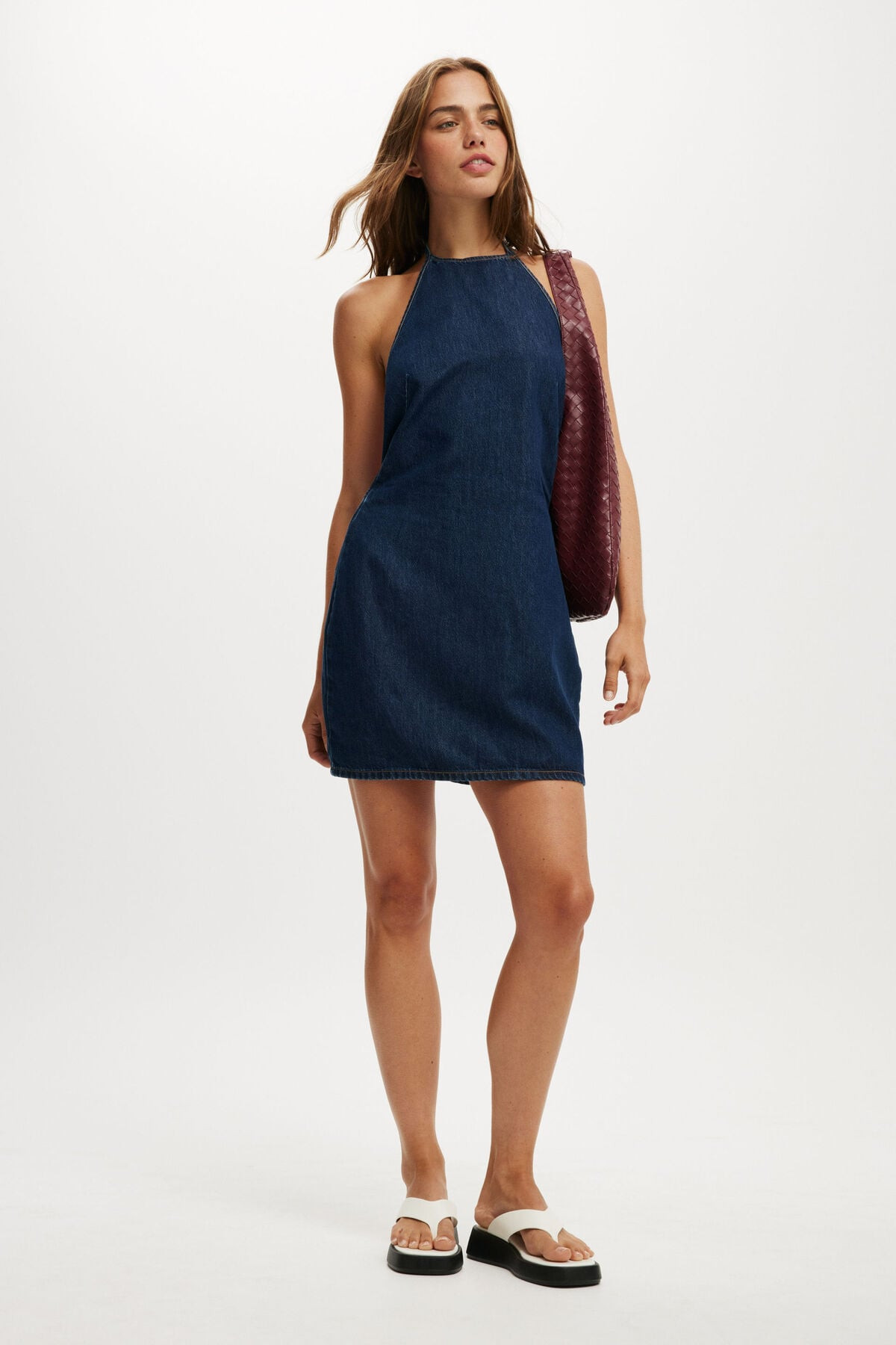 Halter Denim Mini Dress | Cotton On (US)