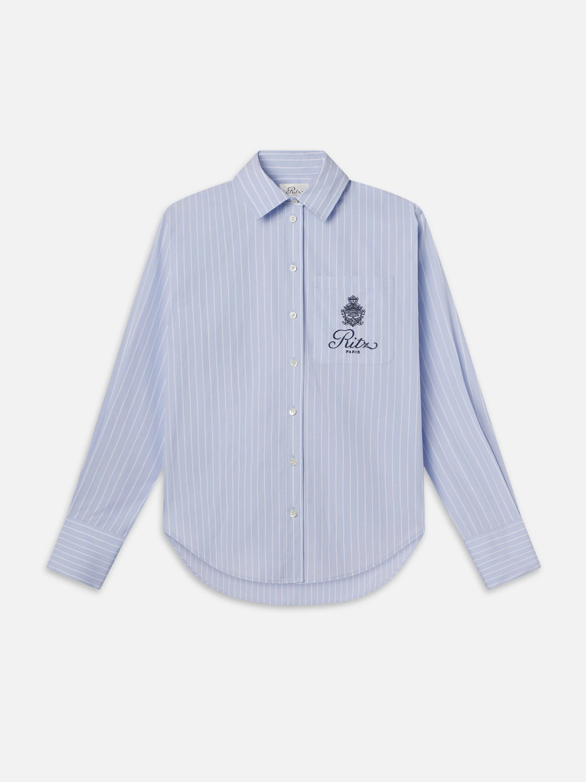 Ritz Oversized Pocket Shirt  in  Heritage Blue Multi | Frame Denim