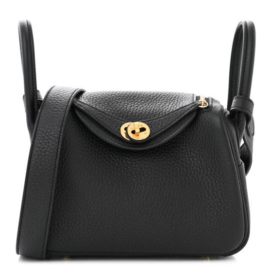 Taurillon Clemence Mini Lindy 20 Black | FASHIONPHILE (US)