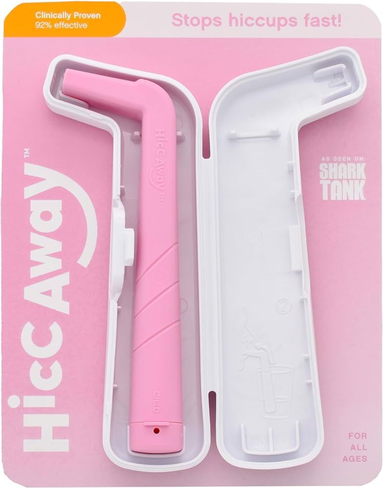 HiccAway Hiccup Straw Stops hiccups Fast! Clinically Proven Hiccup Relief for All Ages. Shark Tan... | Amazon (US)