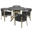 Better Homes & Gardens Tarren 5-Piece Wicker Outdoor Dining Set, Black | Walmart (US)
