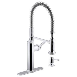 KOHLER Sous Pro-Style Single Handle Pull Down Sprayer Kitchen Faucet in Polished Chrome K-R10651-... | The Home Depot