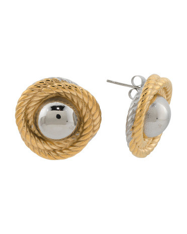 Two Tone Braided Earrings | TJ Maxx