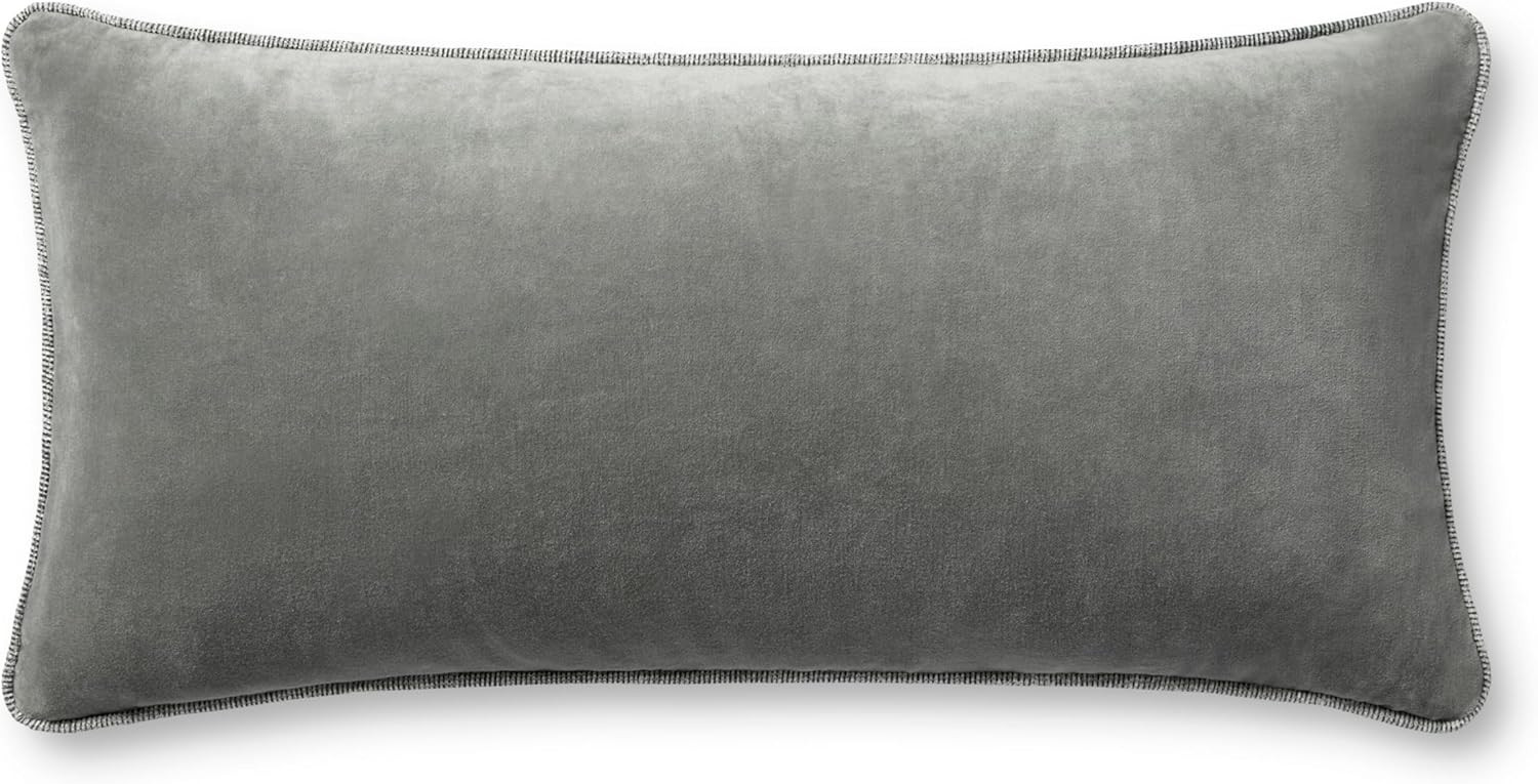 Loloi Liza Pillow, 12'' x 27'' Cover w/Down, Grey | Amazon (US)