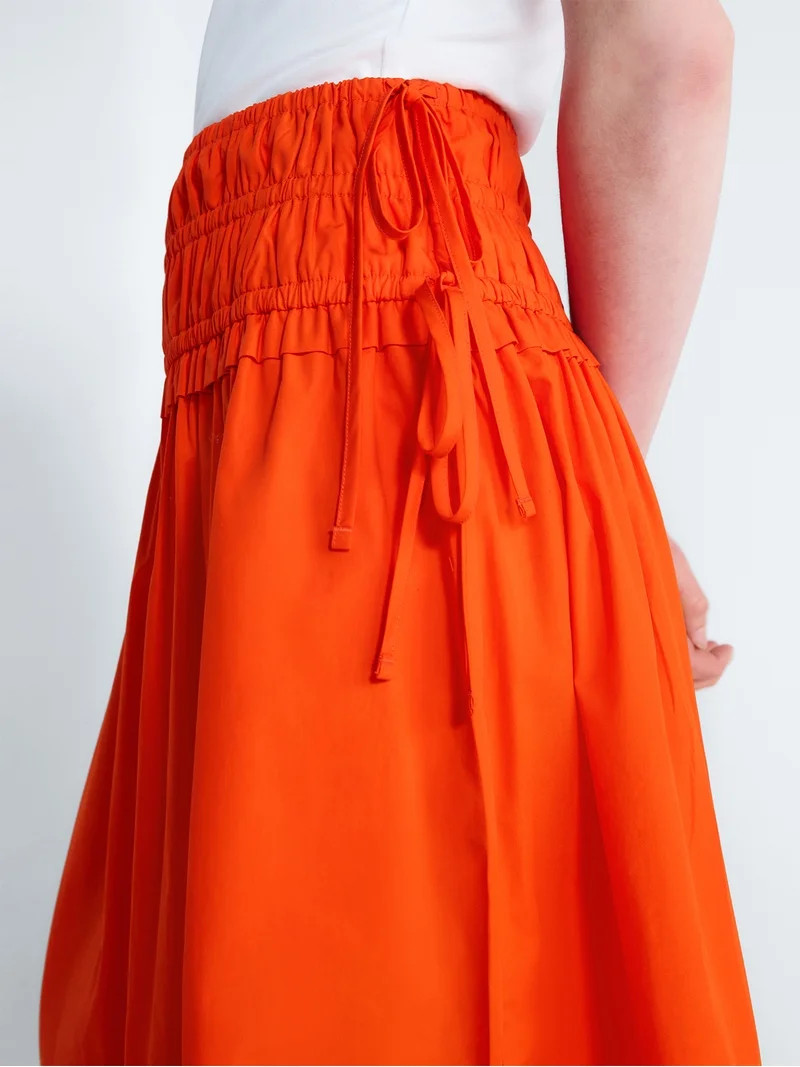 Free Assembly Women's and Women's Plus Smocked Drawstring Cotton Maxi Skirt, Sizes XS-4X | Walmart (US)
