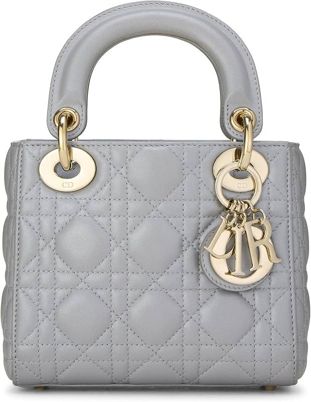Amazon.com: Christian Dior, Pre-loved Grey Cannage Quilted Lambskin Lady Dior Mini, Grey : Amazon... | Amazon (US)
