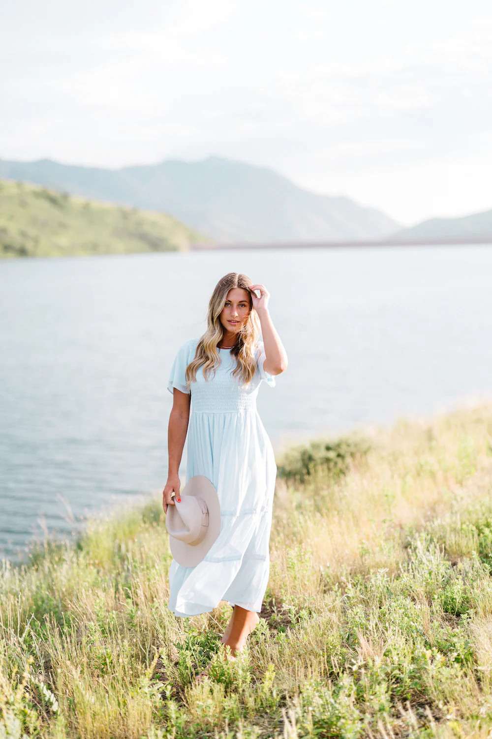 Kanyan Dress in Powder Blue | FEHRNVI