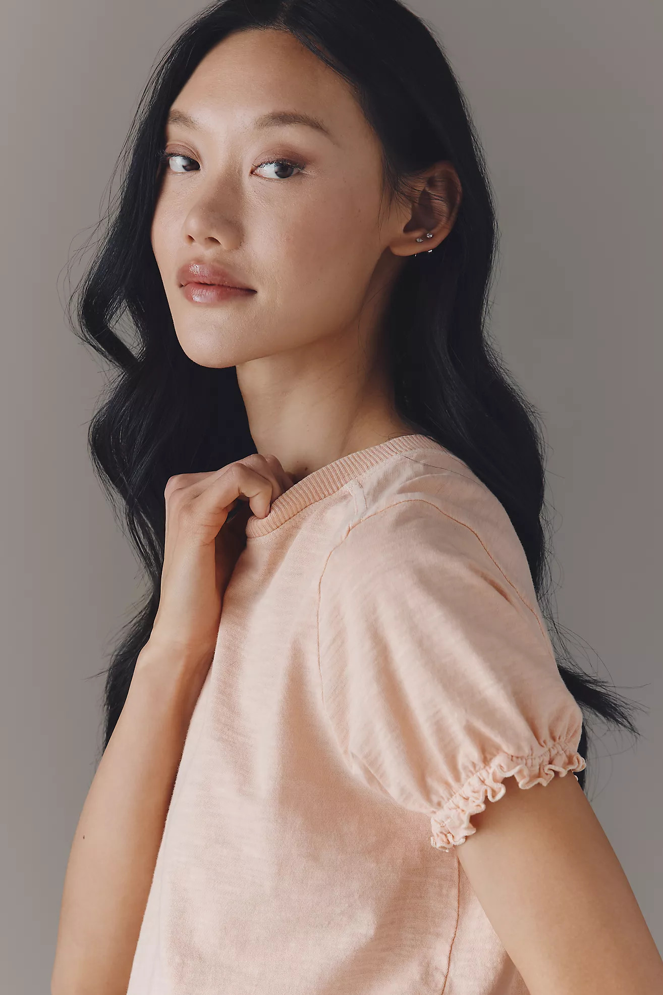 The Bennie Puff-Sleeve Crew-Neck Tee by Pilcro | Anthropologie (US)