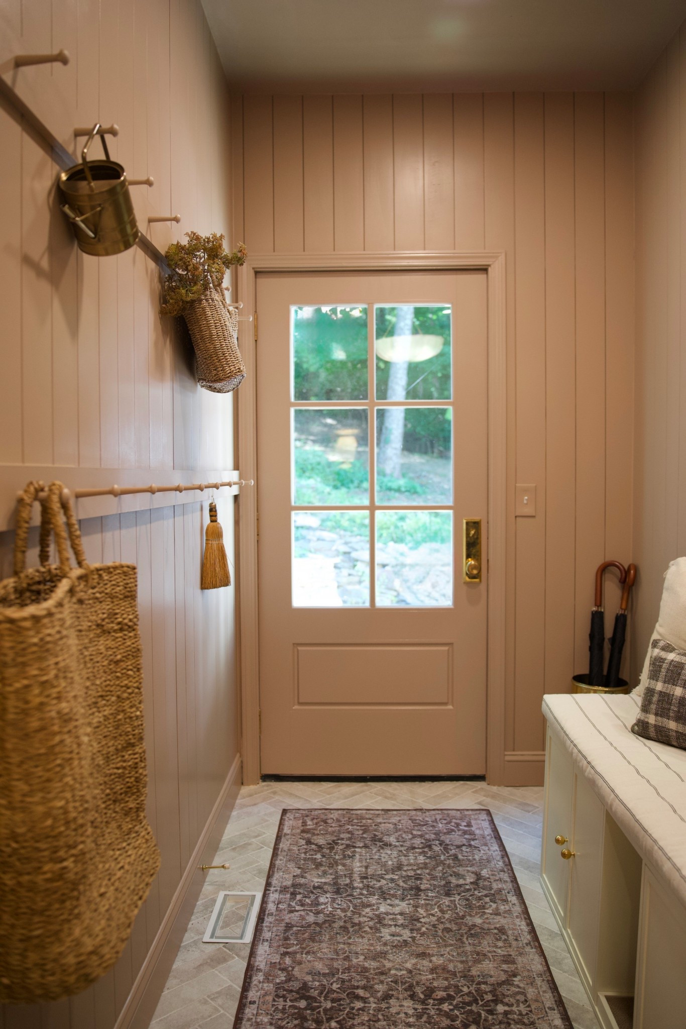 Our new mudroom entryway🙌🏼🏠 complete with vertical shiplap, herringbone brick tile and vertical storage! 

#LTKStyleTip #LTKFamily #LTKHome