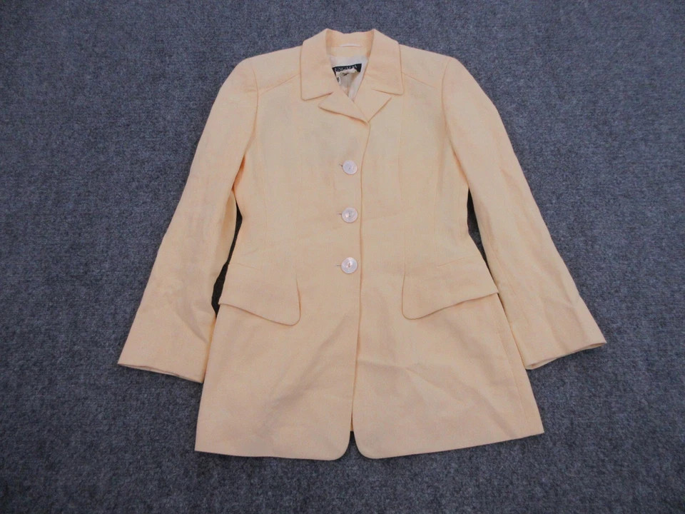 VINTAGE Escada Blazer Womens Adult 34 Yellow Jacket Coat Pocket Casual Button  | eBay | eBay US