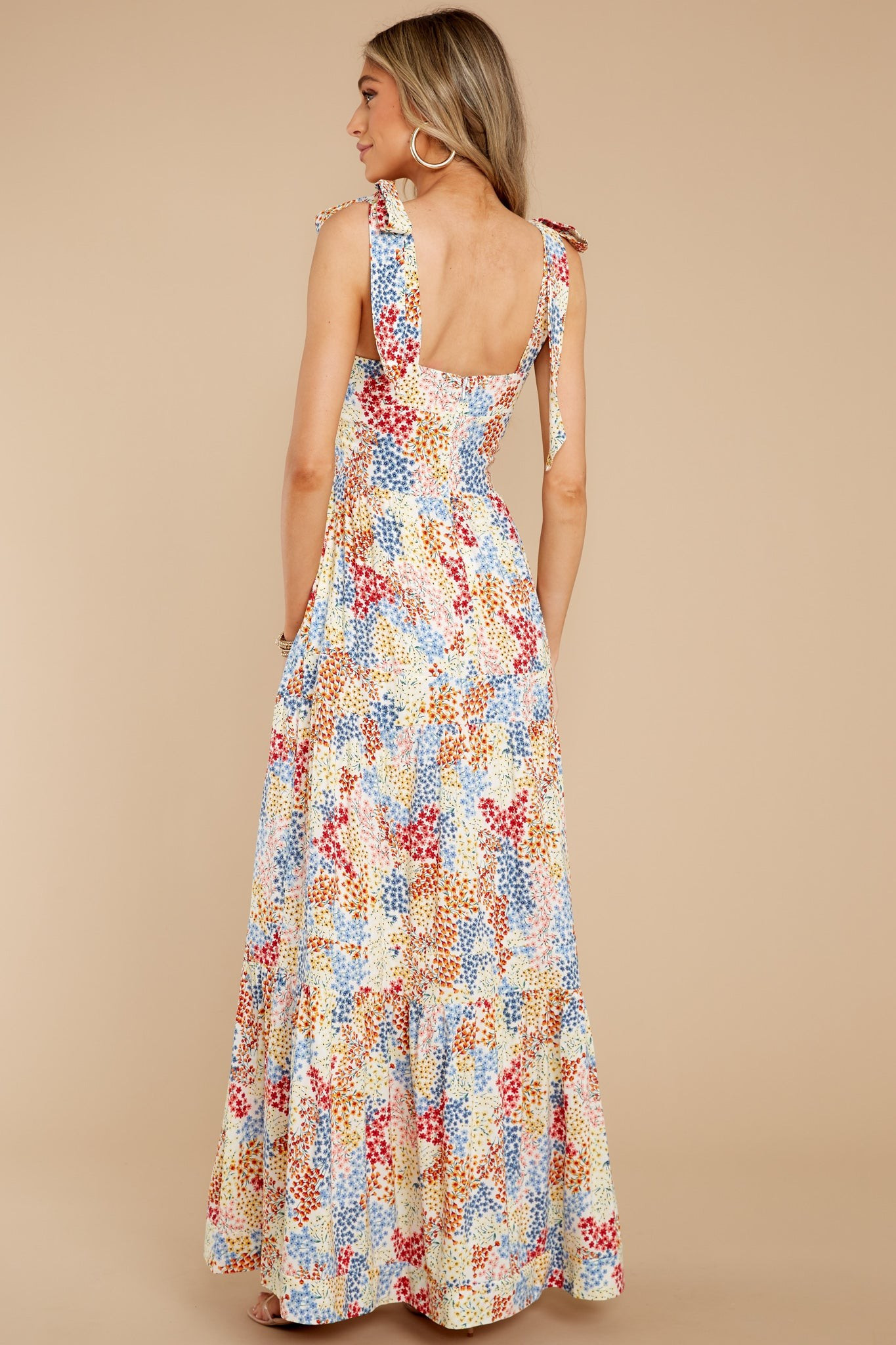 Sweet Blossoms Yellow Multi Floral Print Maxi Dress | Red Dress 