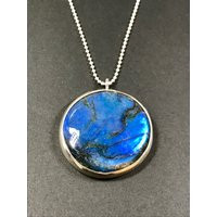Beautiful Blue Labradorite Pendant Necklace Sterling Silver | Etsy (US)