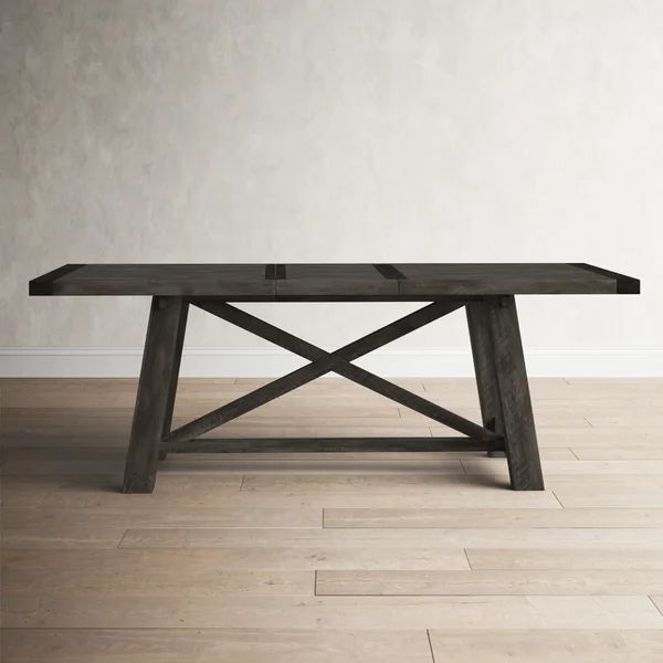 Fahey Extendable Acacia Solid Wood Trestle Dining Table | Wayfair North America