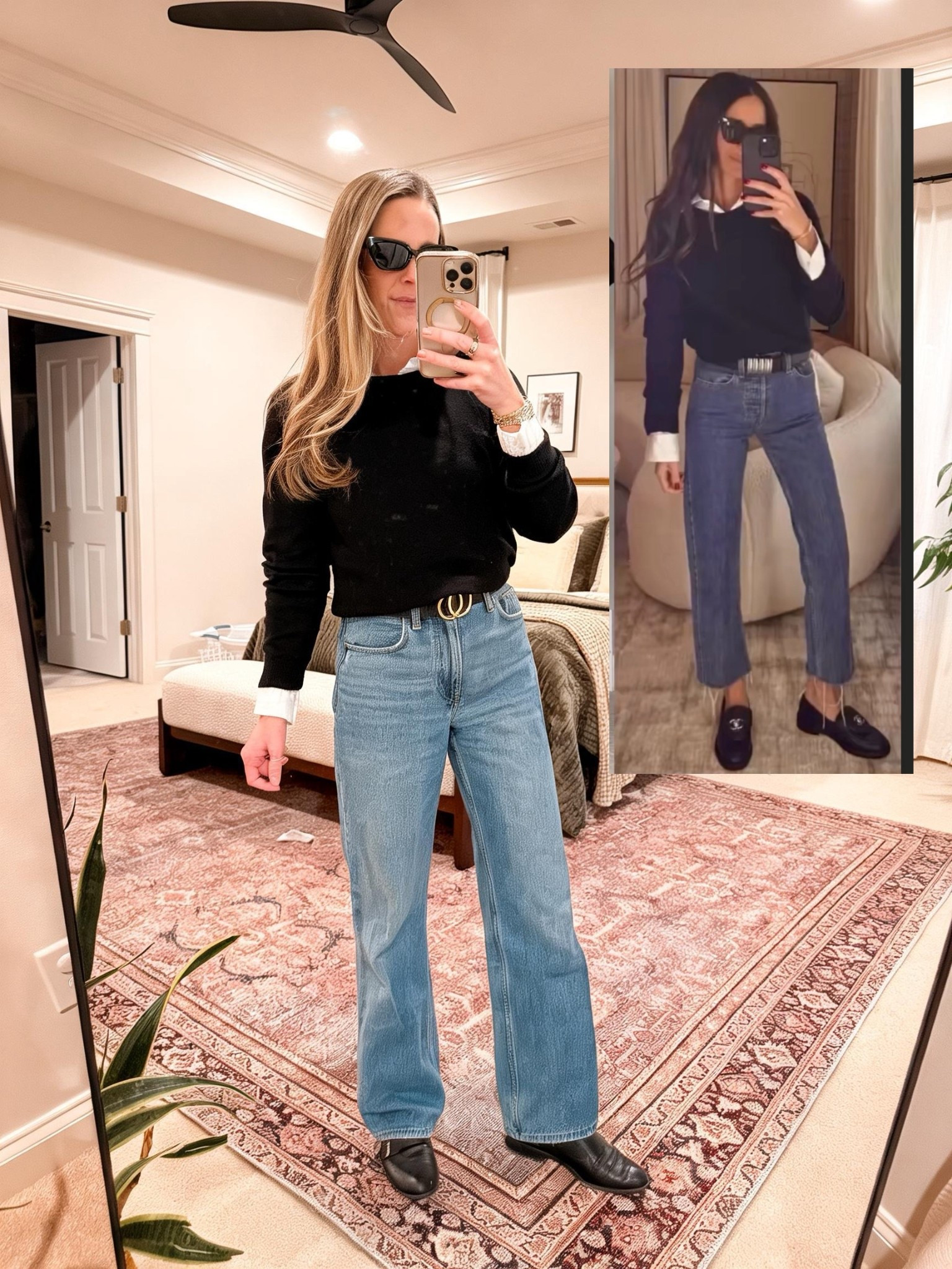 Using Pinterest as my style inspiration for the week 🤎
Starting with this timeless look — a combo that always works:
• Amazon black sweater (S)
• Old Navy button-down layered underneath
• Abercrombie high-rise loose jeans (25R)

A classic, easy-to-recreate outfit that feels elevated but not overthought — proof that the best looks are usually the simplest one

#LTKootd #LTKWorkwear #LTKFindsUnder100