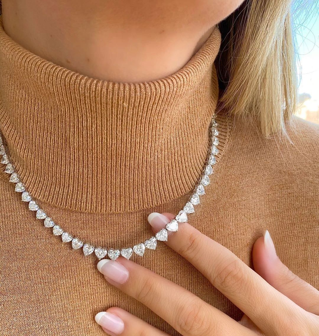Wholesale 5A heart shape CZ iced out bling heart cz tennis necklace for women girlfriend valentin... | AliExpress (US)