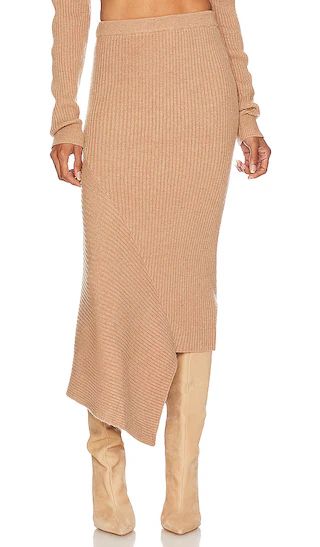 Leola Knit Midi Skirt in Camel | Revolve Clothing (Global)