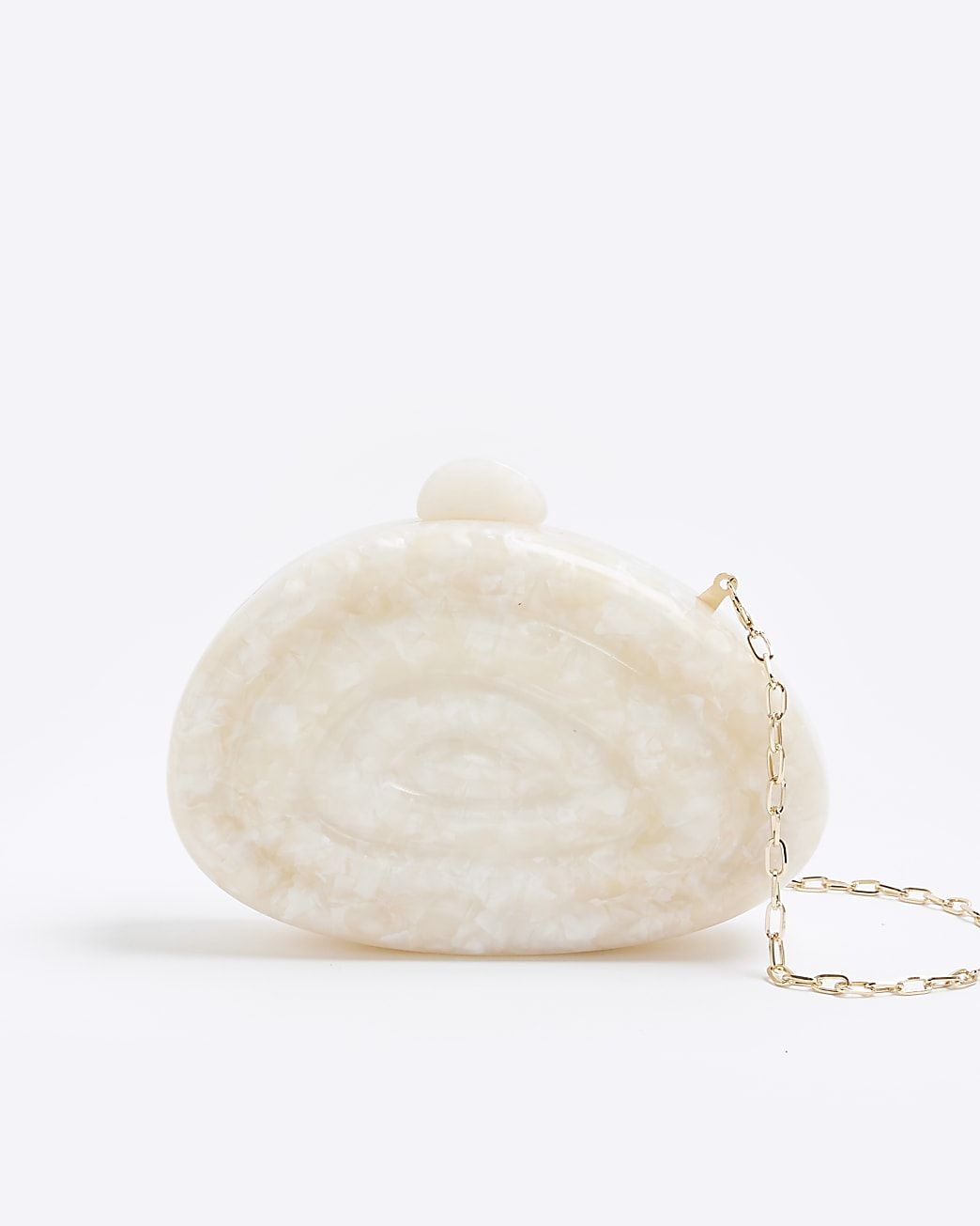 Cream hard shell clutch bag | River Island (UK & IE)