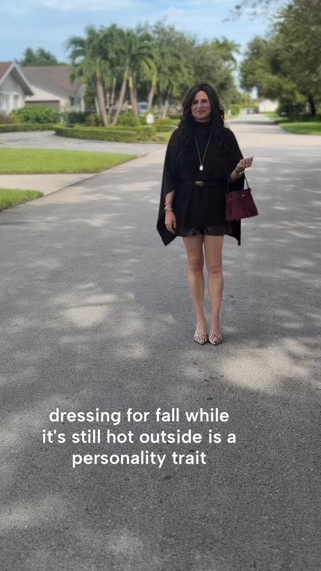 The perfect fall outfit . When it gets color wear hose and tall boots . Shorts sm, cape sweater sm .

#LTKOver40 #LTKSeasonal #LTKPetite